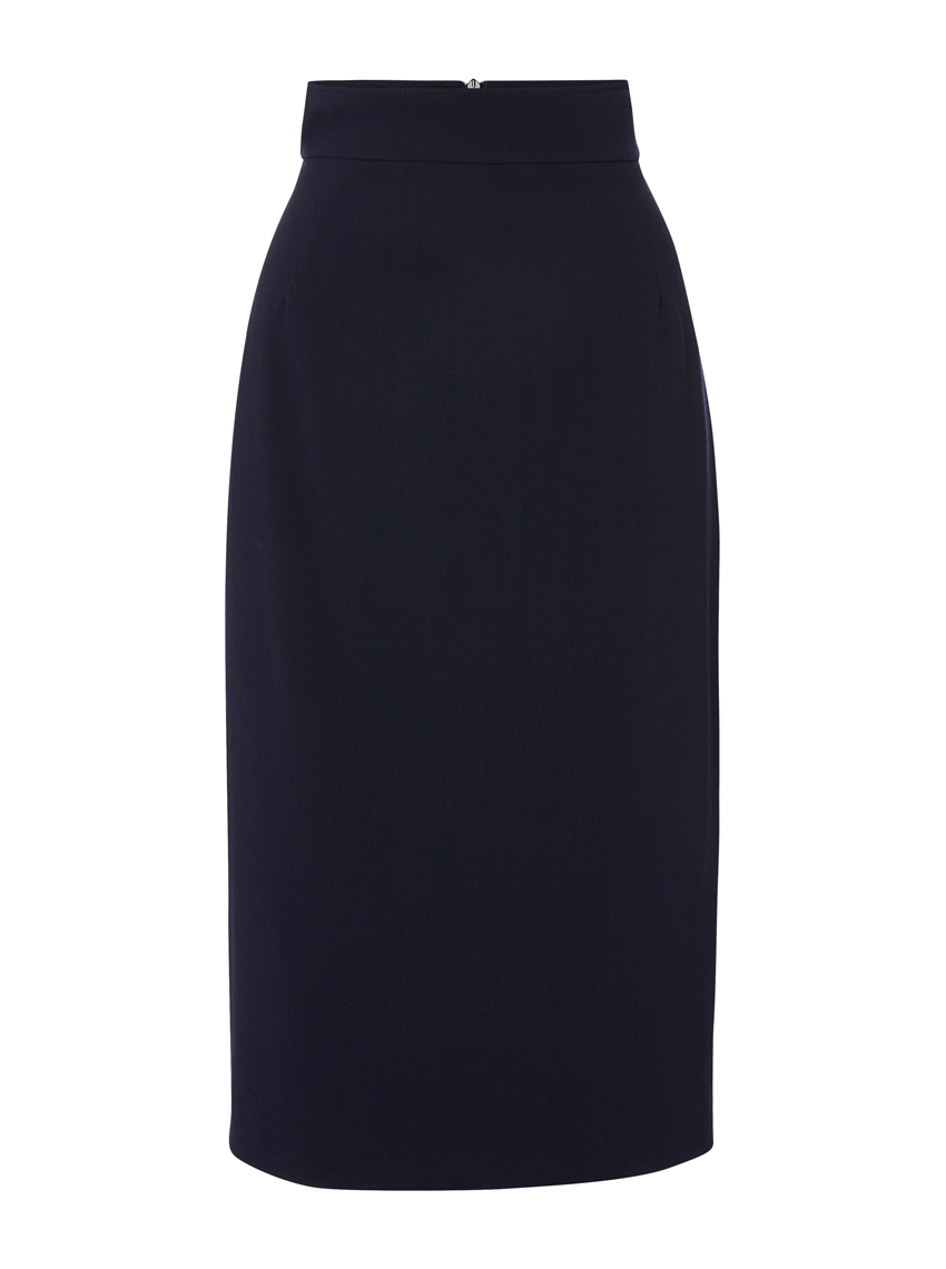 PADDY CAMPBELL Donella navy wool crepe skirt at Ede & Ravenscroft ...